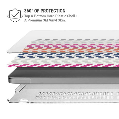 Striped Chevron MacBook Pro 14in (2021-24) Case plus Skin